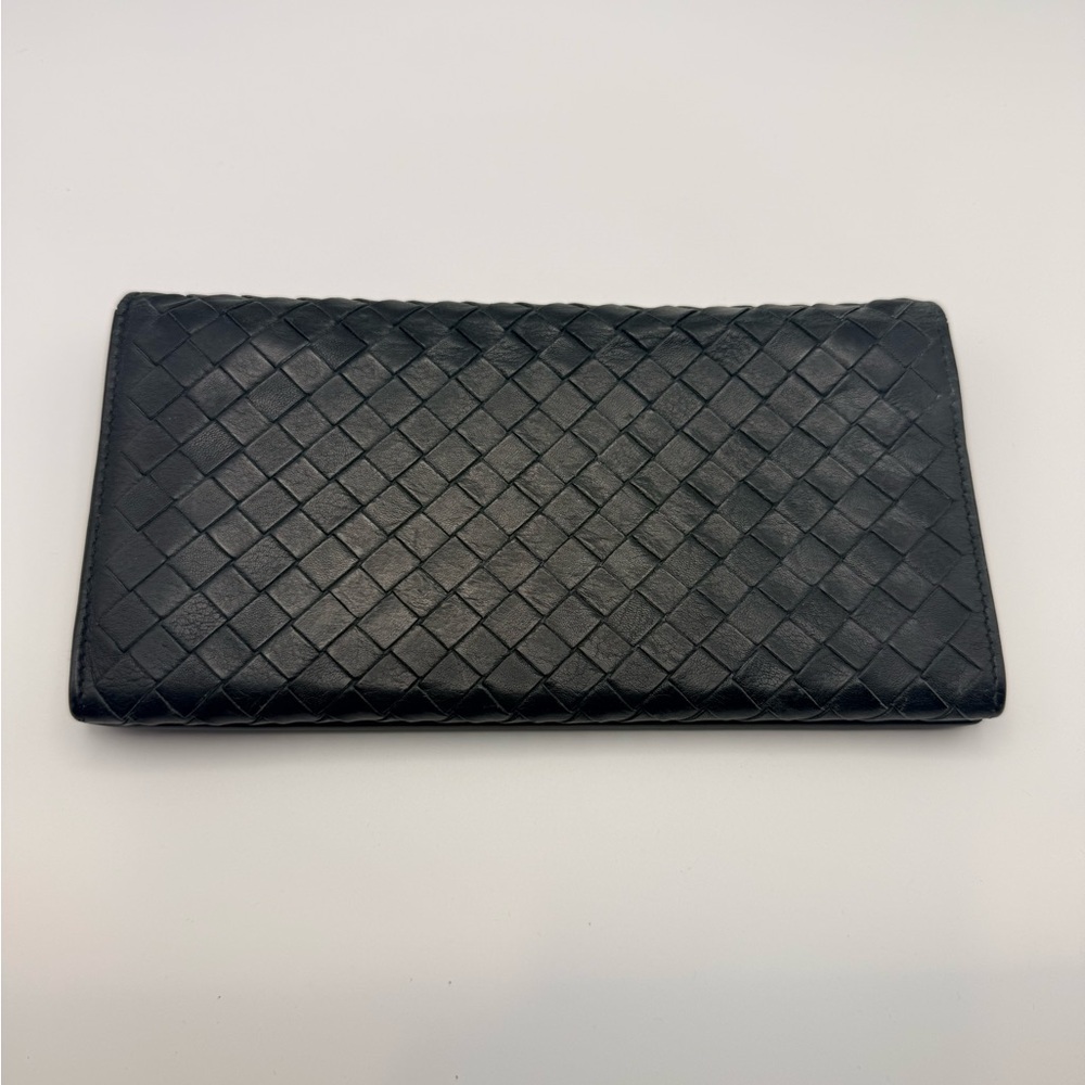 Bottega Veneta Black Long Fold-Over Wallet